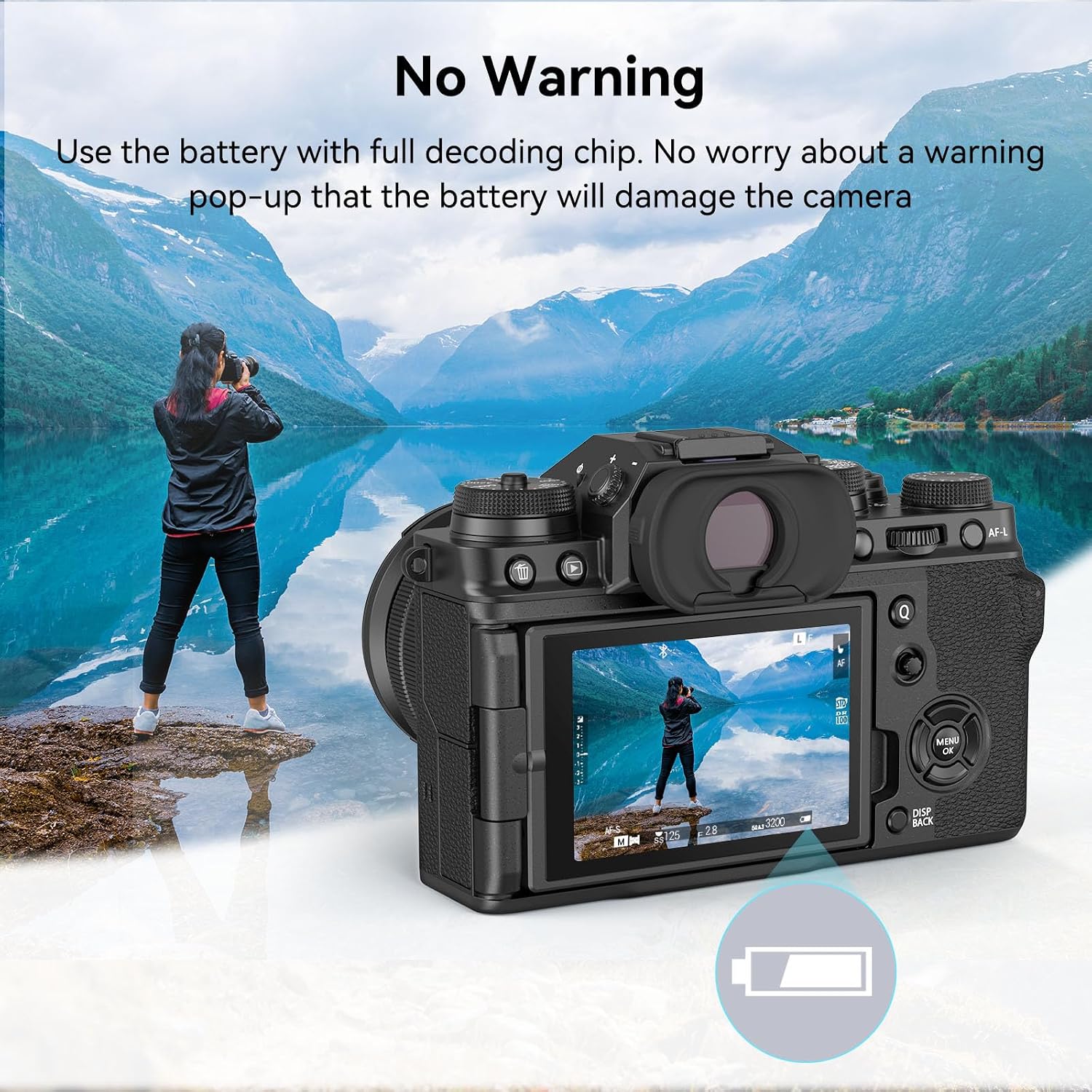 Detalle de SMALLRIG 2400 mAh Akku für Fujifilm NP-W235 (USB‑C, 2,5 h Schnellladung) – passend u. a. für X‑T5/X‑T4/X‑H2S/X‑H2/GFX 100S