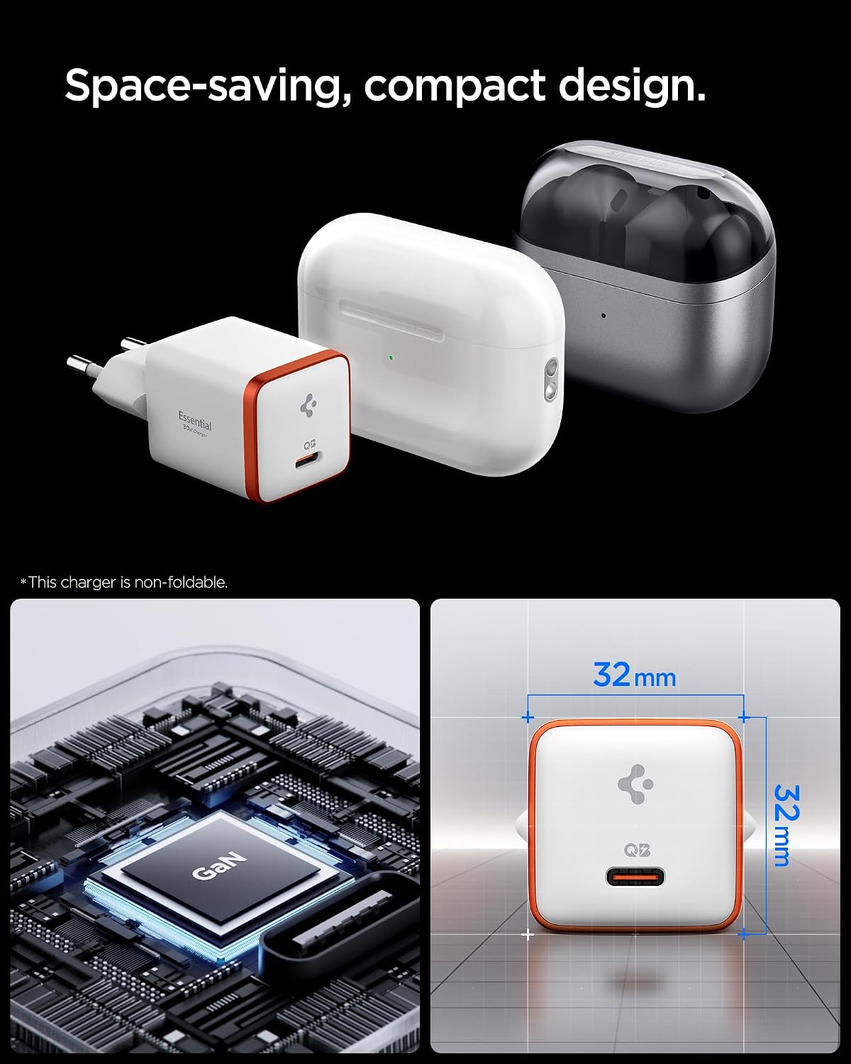 Detalle 2 de Spigen ArcStation Essential 30W caricatore USB-C rapido per auto