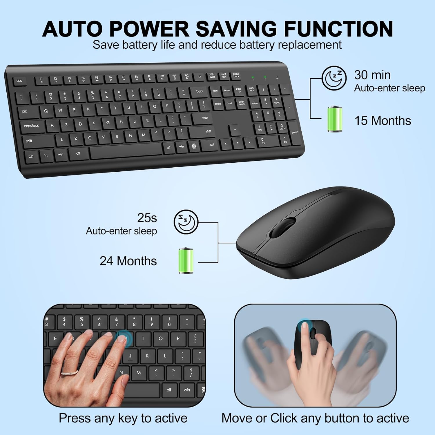 Thumbnail 2 de Wireless Keyboard and Mouse Combo 2.4G 🎧
