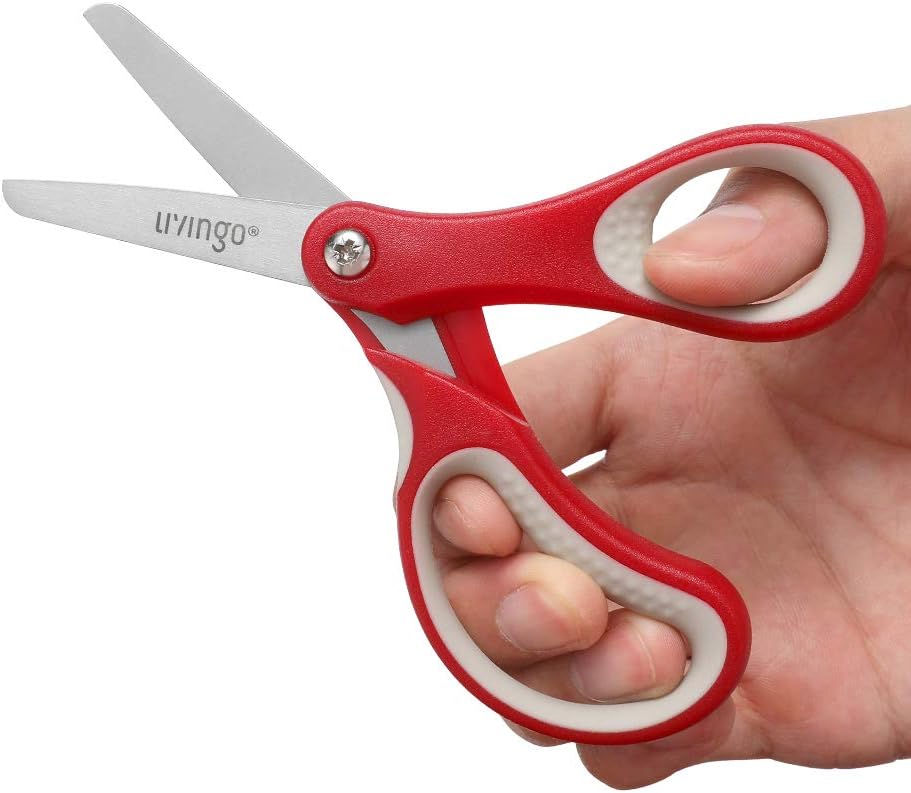 Thumbnail 2 de LIVINGO Lot de 3 ciseaux pour enfants gauchers et droitiers, 12,7 cm – pointe émoussée, lame en acier inoxydable