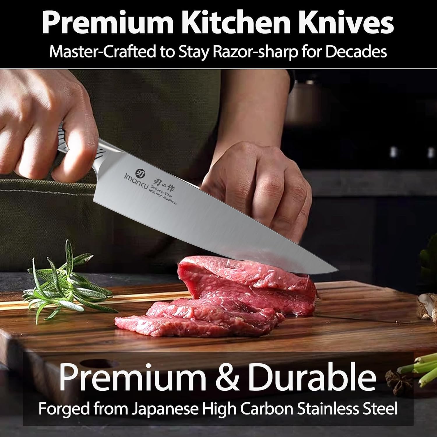 Detalle de imarku I-KS0135 14-Piece Japanese High-Carbon Stainless Steel Knife Set
