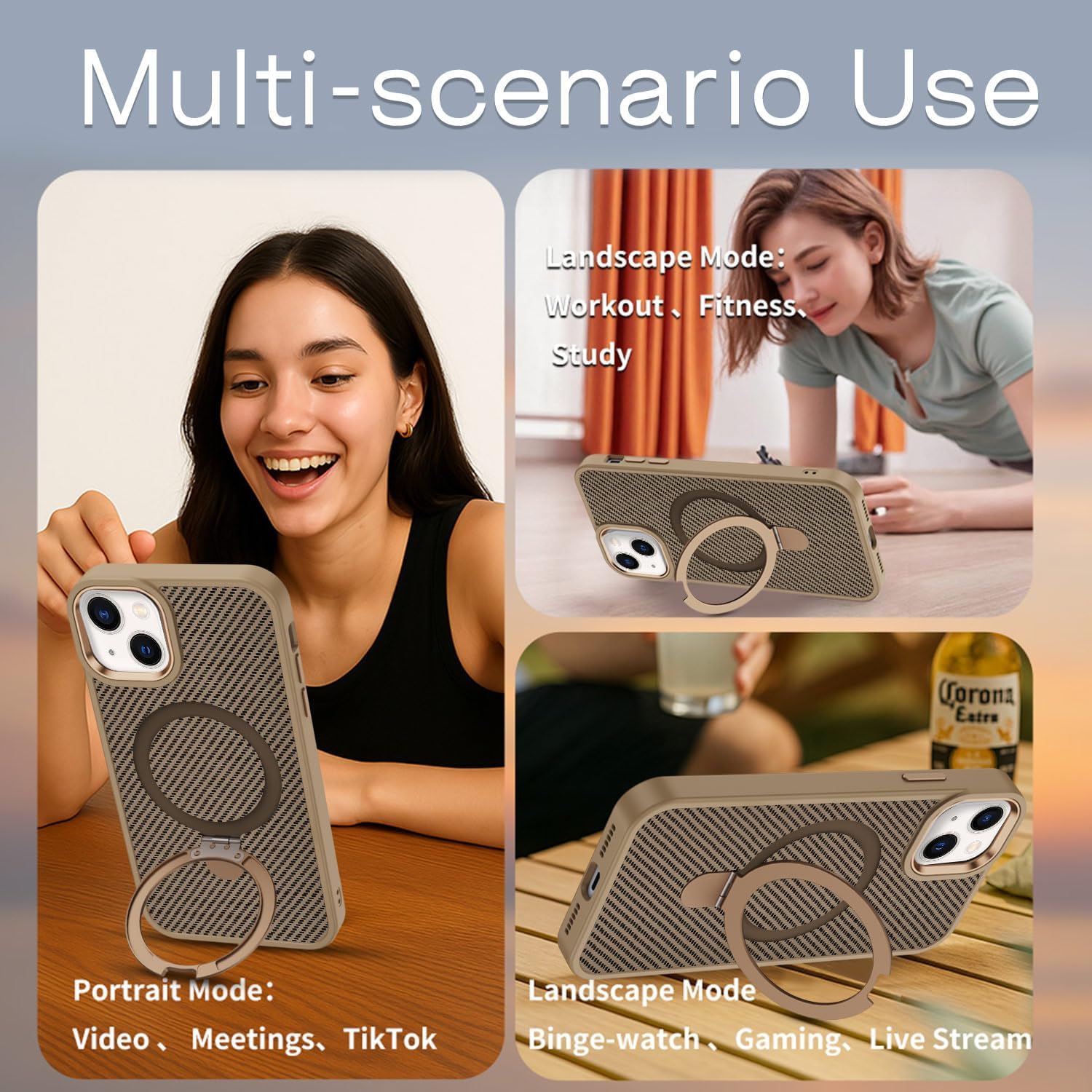 Thumbnail 6 de XTCASE Coque magnétique pour iPhone 12/12 Pro avec anneau 360° compatible MagSafe