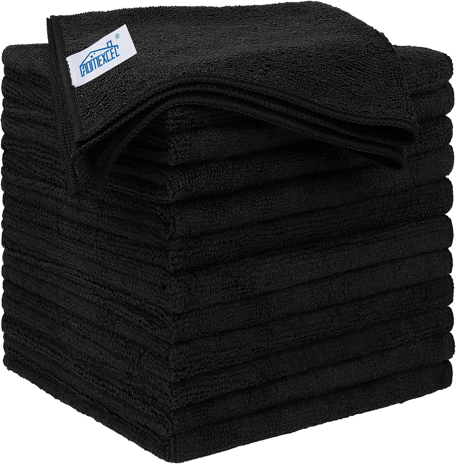 HOMEXCEL Microfibre Cloth 12 Pack (30 x 30 cm) – lint-free, streak-free cleaning towels for car & home