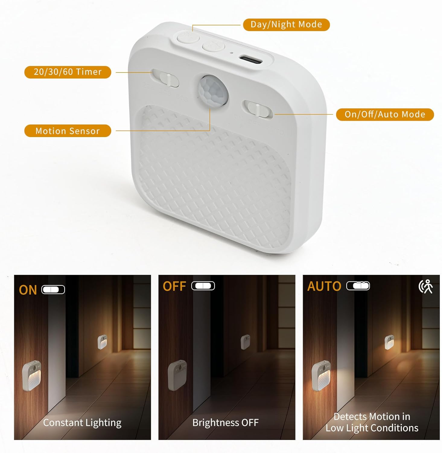 Thumbnail 4 de AmmToo Nachtlicht Bewegungsmelder, 2er-Set 🔆