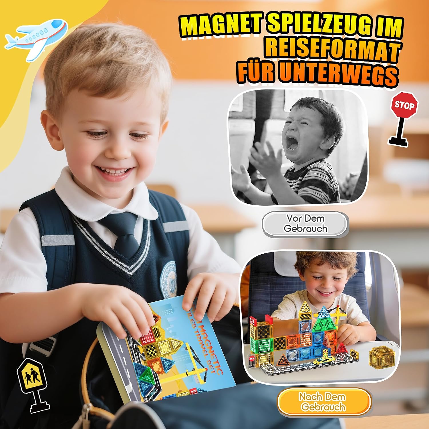 Thumbnail 2 de iKidiki Mini Magnetische Bausteine Reiseset – kompakt für Kinder von 3–8 Jahren