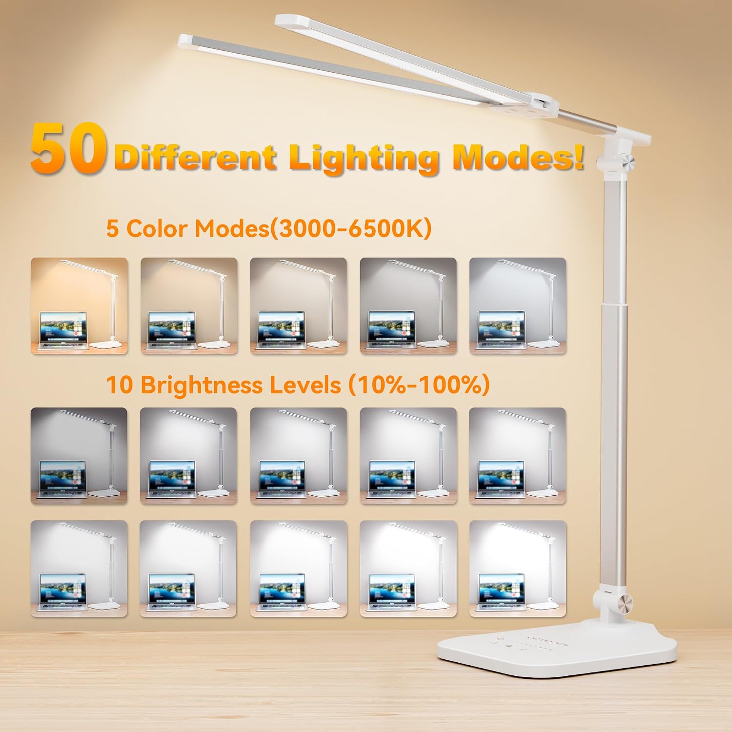 Detalle 2 de LED Desk Lamp, Dual-Head