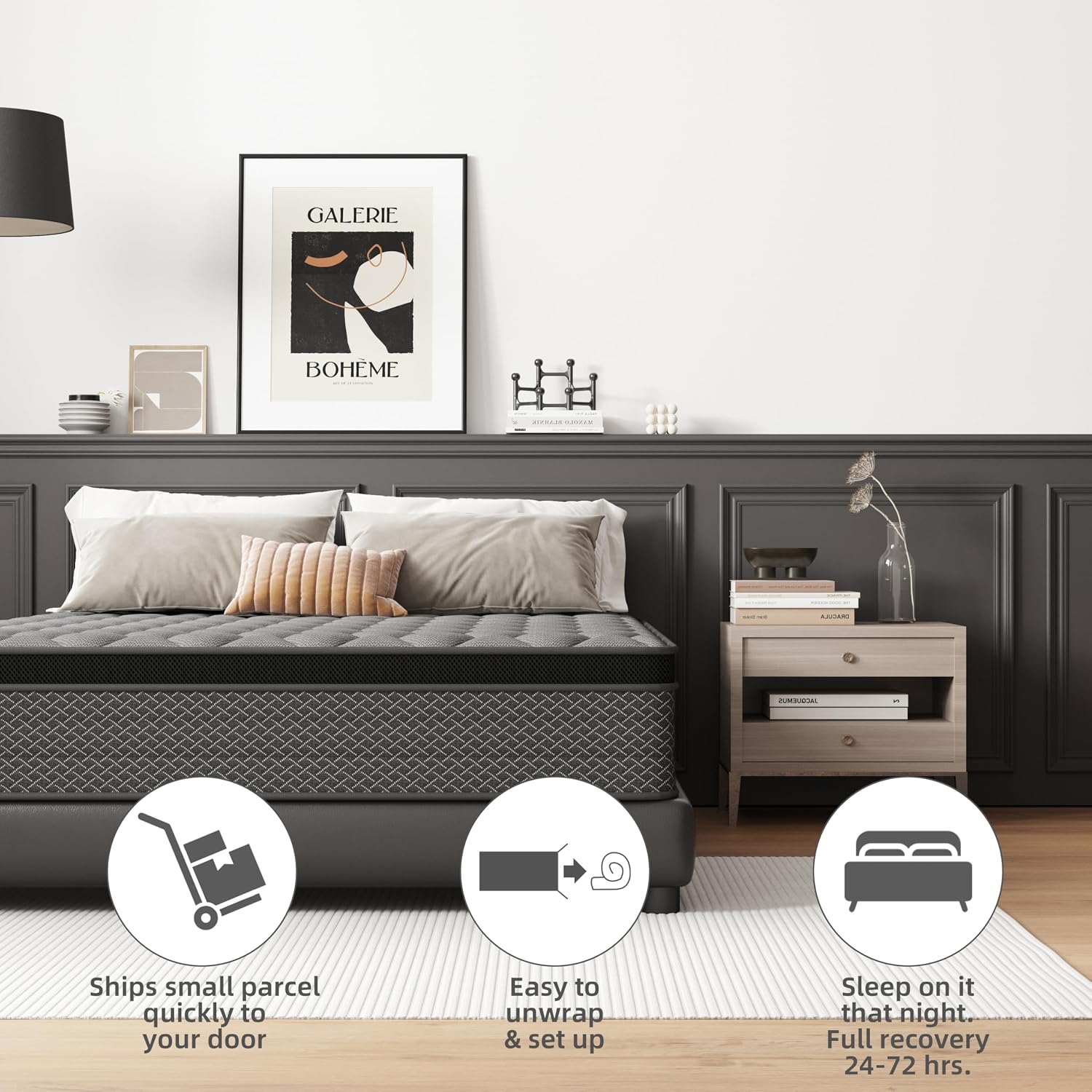Thumbnail 6 de DAJIYUHC King Mattress 5FT 10 Inch Hybrid Mattress in a Box (150x200cm) – Medium Plush, motion isolation