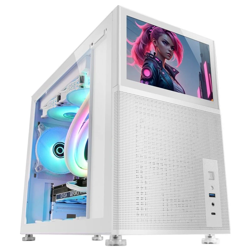 Detalle de mars-gaming MC-LCD Torre Micro‑ATX de 8”