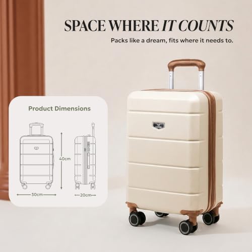 Thumbnail 7 de LUGG Jetset 40cm Underseat Suitcase (Cream/Brown) – ABS Hard Shell, Lightweight Cabin Luggage