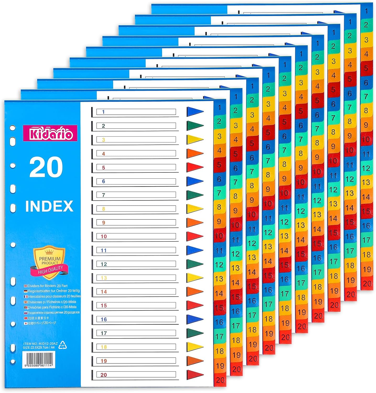 Detalle de A4 file dividers 10 pack, 20 parts