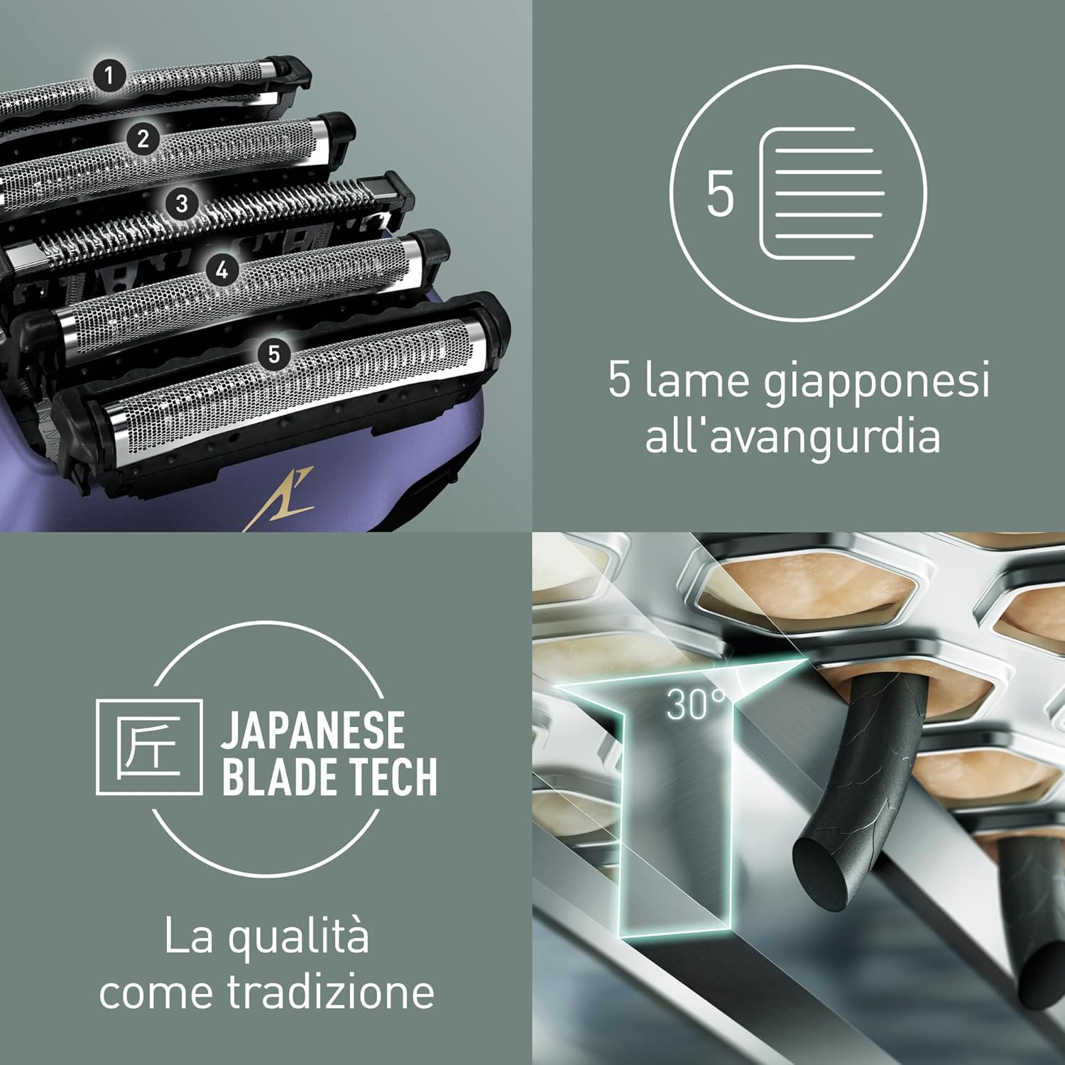 Thumbnail 2 de Rasoio Wet & Dry Panasonic Series 800 ES-LV67 con testina multidirezionale e 5 lame