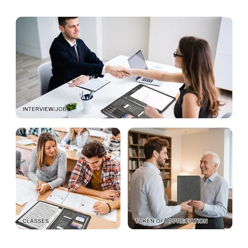 Thumbnail 9 de Leathario Portfolio Folder A4: Vegan Leather 4-Ring Conference Folder with Proactive Organisation