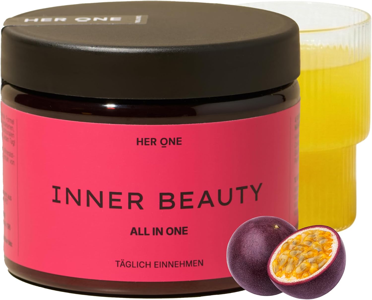Detalle de HER ONE INNER BEAUTY All in One Mango-Maracuja – Multivitamin & Mineralien für Frauen, 30 Portionen