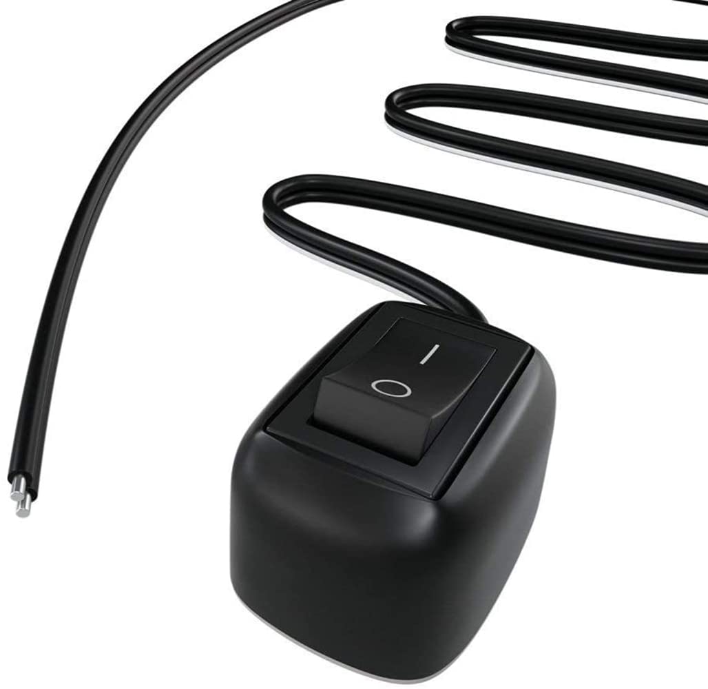 Detalle de DC 12V 6A Push-Button Schalter Schwarz – DIY Knopfschalter für Nebelscheinwerfer & LED-Lichtleisten (0,5 m)