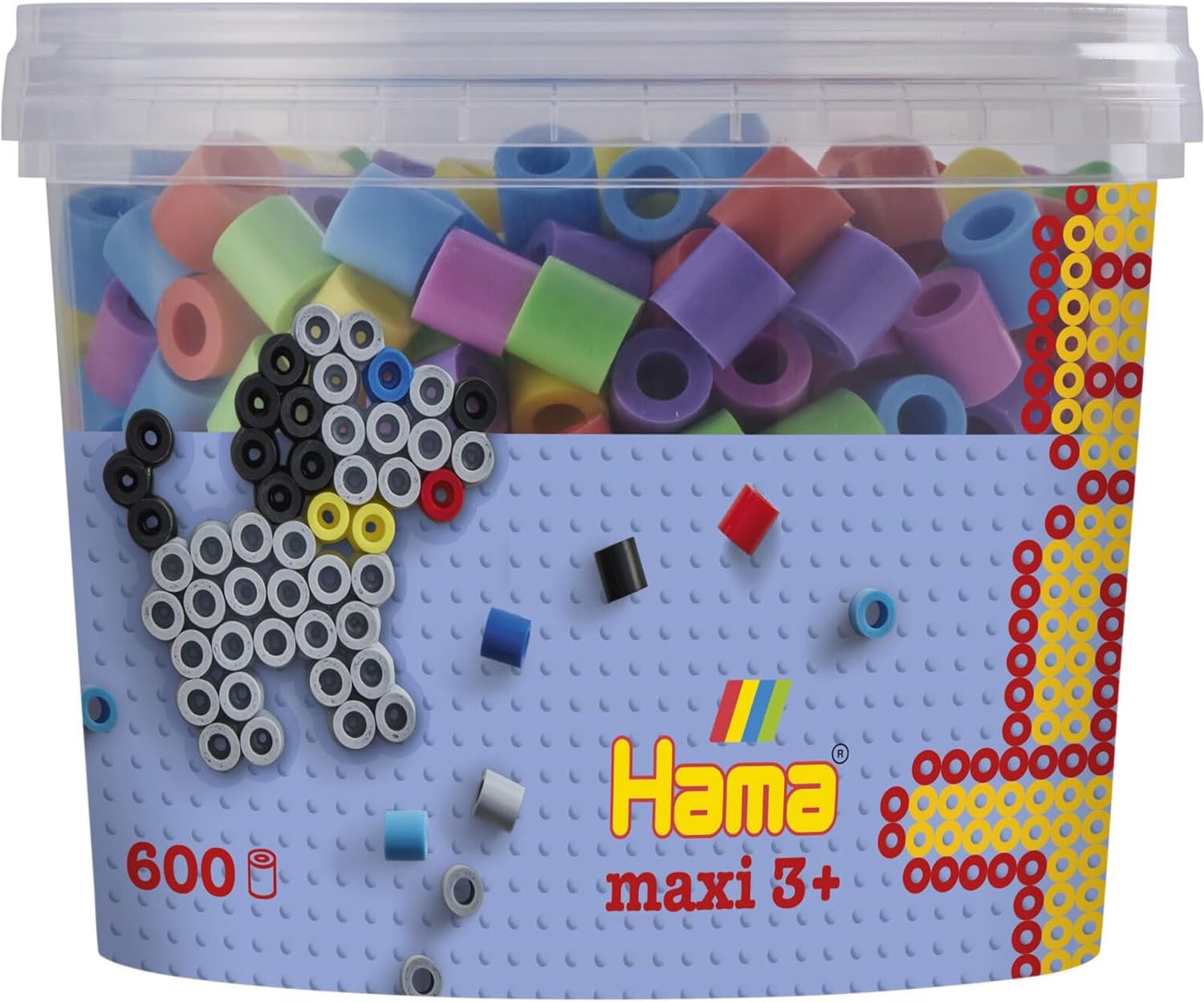 Detalle de Hama Bügelperlen 8571 Pastell Mix 600 Stück Maxi 10 mm
