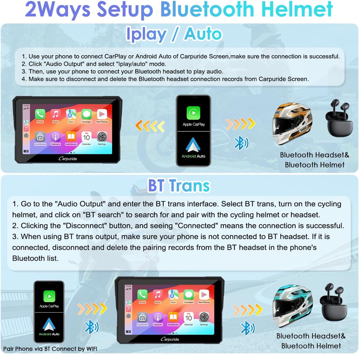 Thumbnail 3 de Carpuride W702 Motorcycle CarPlay Screen