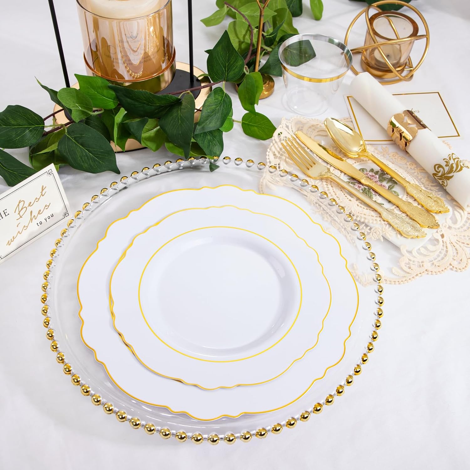 Thumbnail 5 de WDF Partyware Disposable Dinnerware Set, 350 Pieces