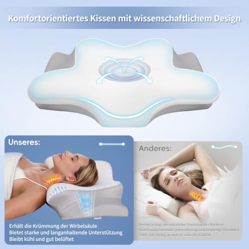 Thumbnail 1 de Missleep Nackenstützkissen – ergonomisches Memory-Foam-Kissen mit zwei Höhen, Kühlbezug