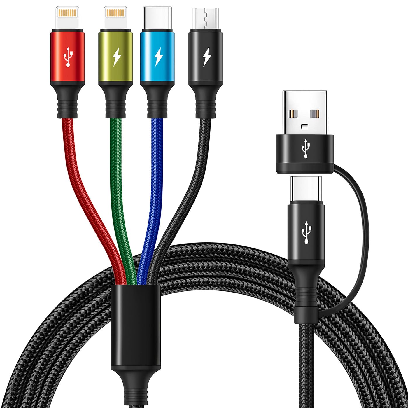 Detalle de MINLU 4 en 2 Cable Carga Rápida USB 3,5A 1,8 m