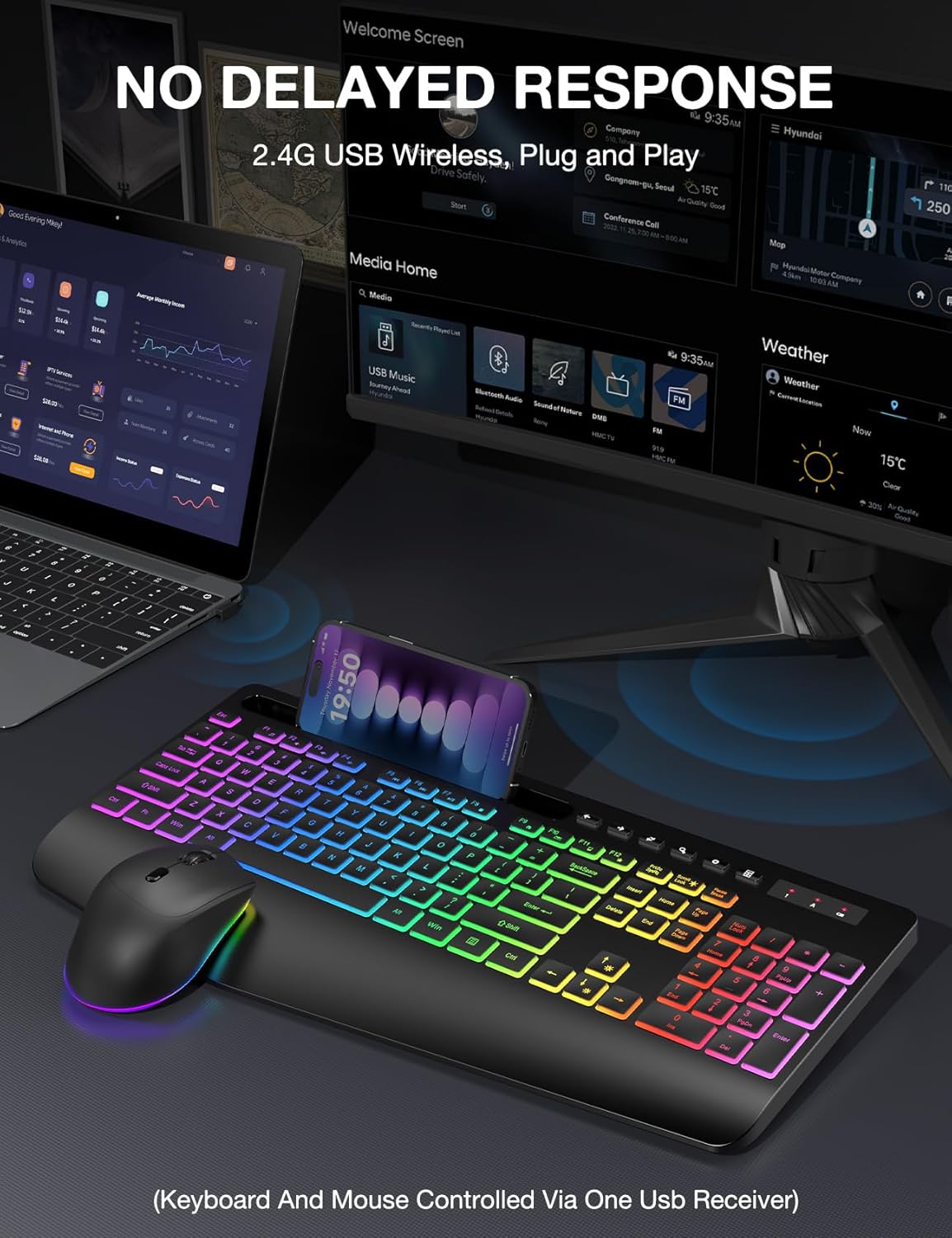 Thumbnail 6 de Wireless Keyboard and Mouse Combo 2.4G 🖱