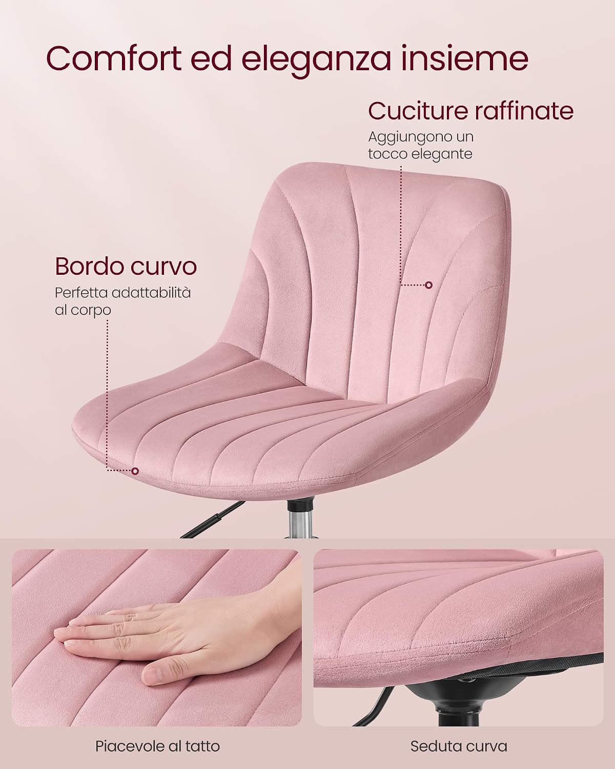 Thumbnail 5 de VASAGLE LJB160SA01 Sgabello da Trucco 37,5–49,5 cm