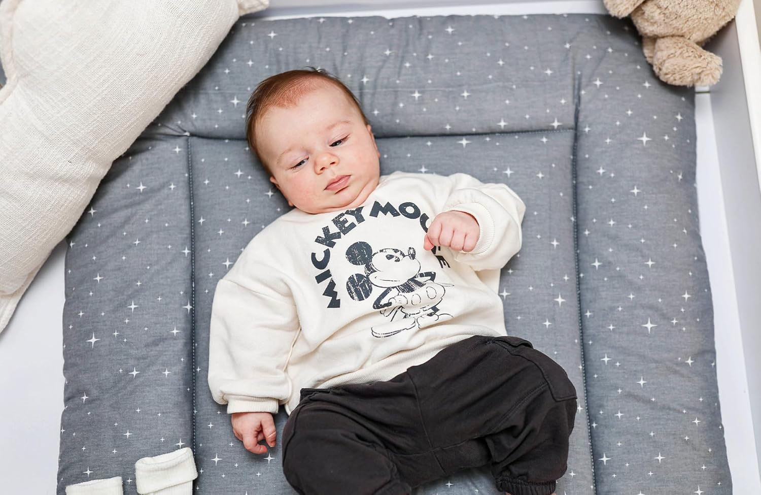 Thumbnail 5 de Table à langer bébé 75x72 cm avec matelas à langer pliable imperméable en coton lavable Oeko-Tex (compatible commode Hemnes ou Malm)