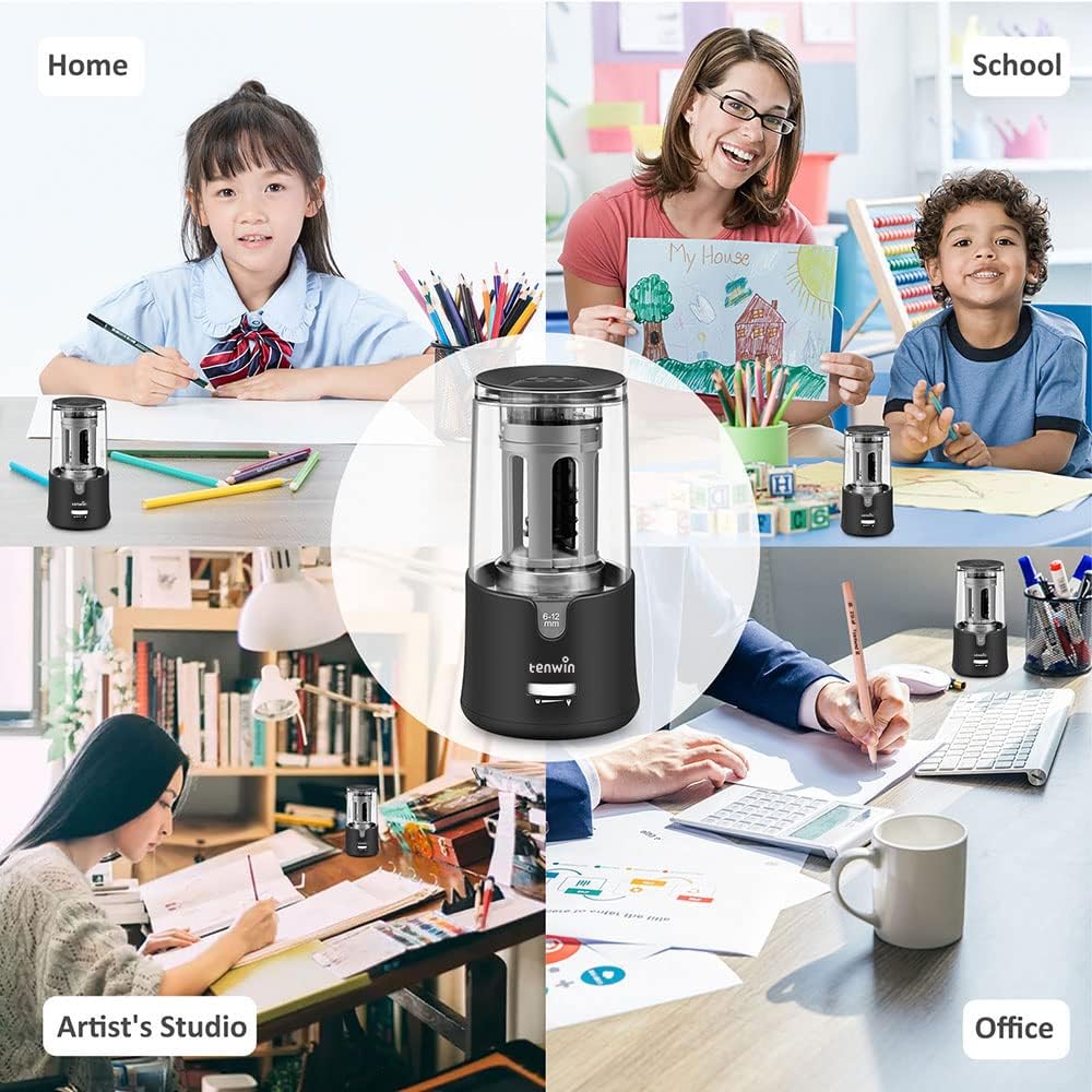 Thumbnail 5 de Electric Pencil Sharpener 6–12mm, Auto Stop ✏