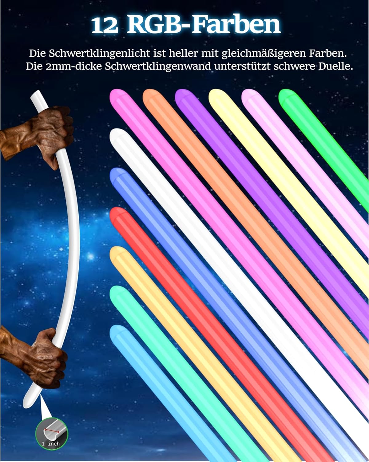 Thumbnail 1 de Force FX Lichtschwert für Erwachsene mit 12 RGB-Farben, Motion-Control, 16 Sound-Fonts & Metallgriffen