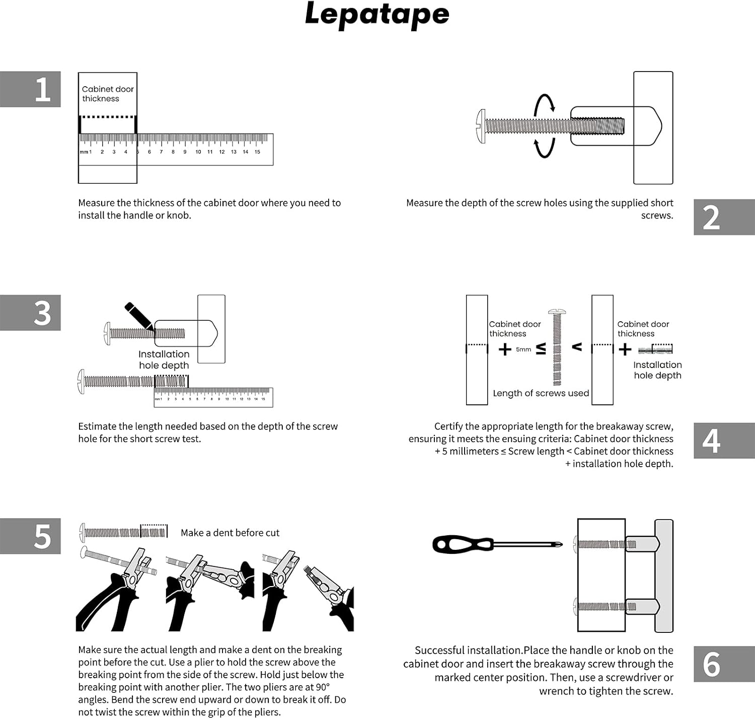 Thumbnail 6 de Lepatape Cabinet Pulls, 5-Inch