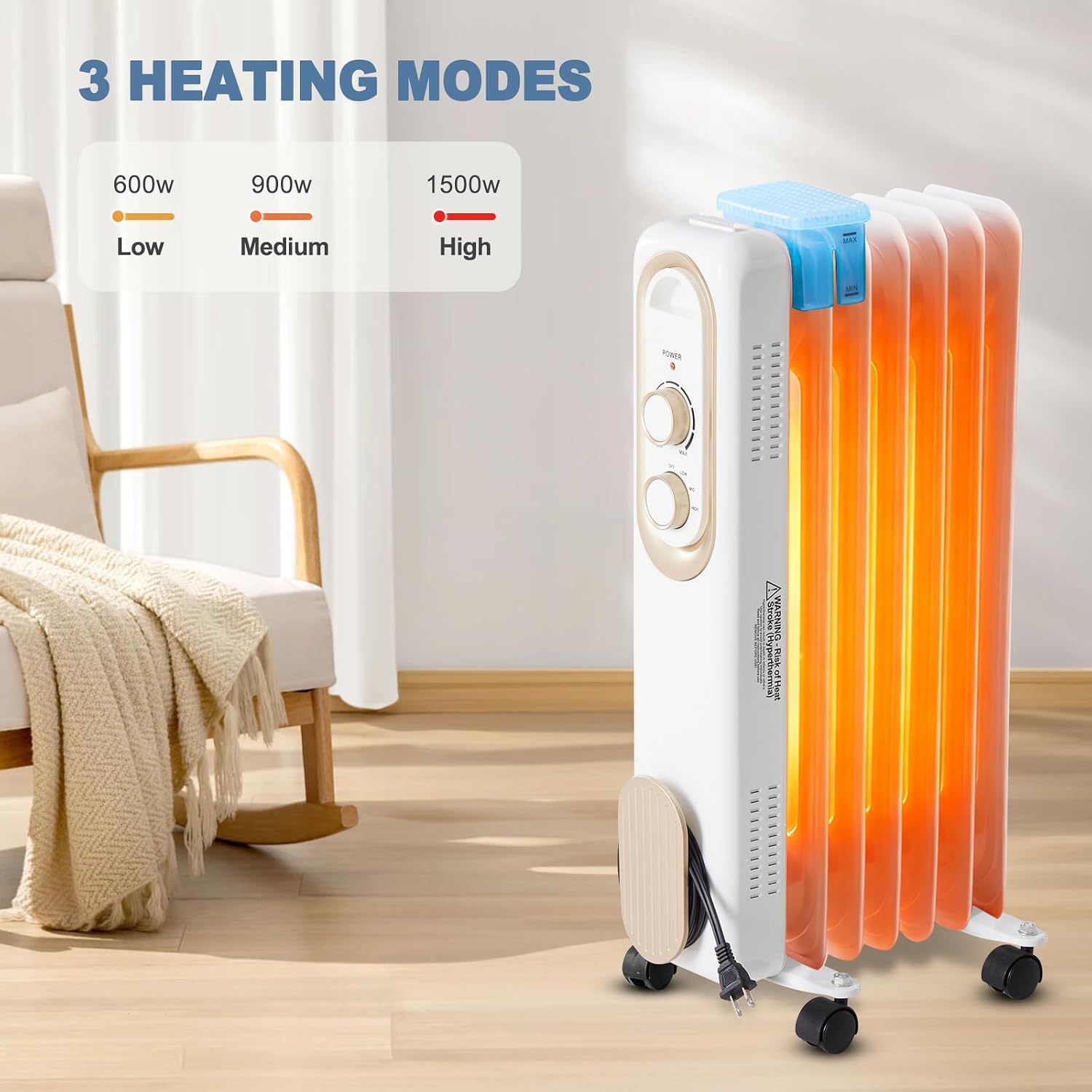 Detalle 2 de Dumos Oil-Filled Radiator Heater 1500W