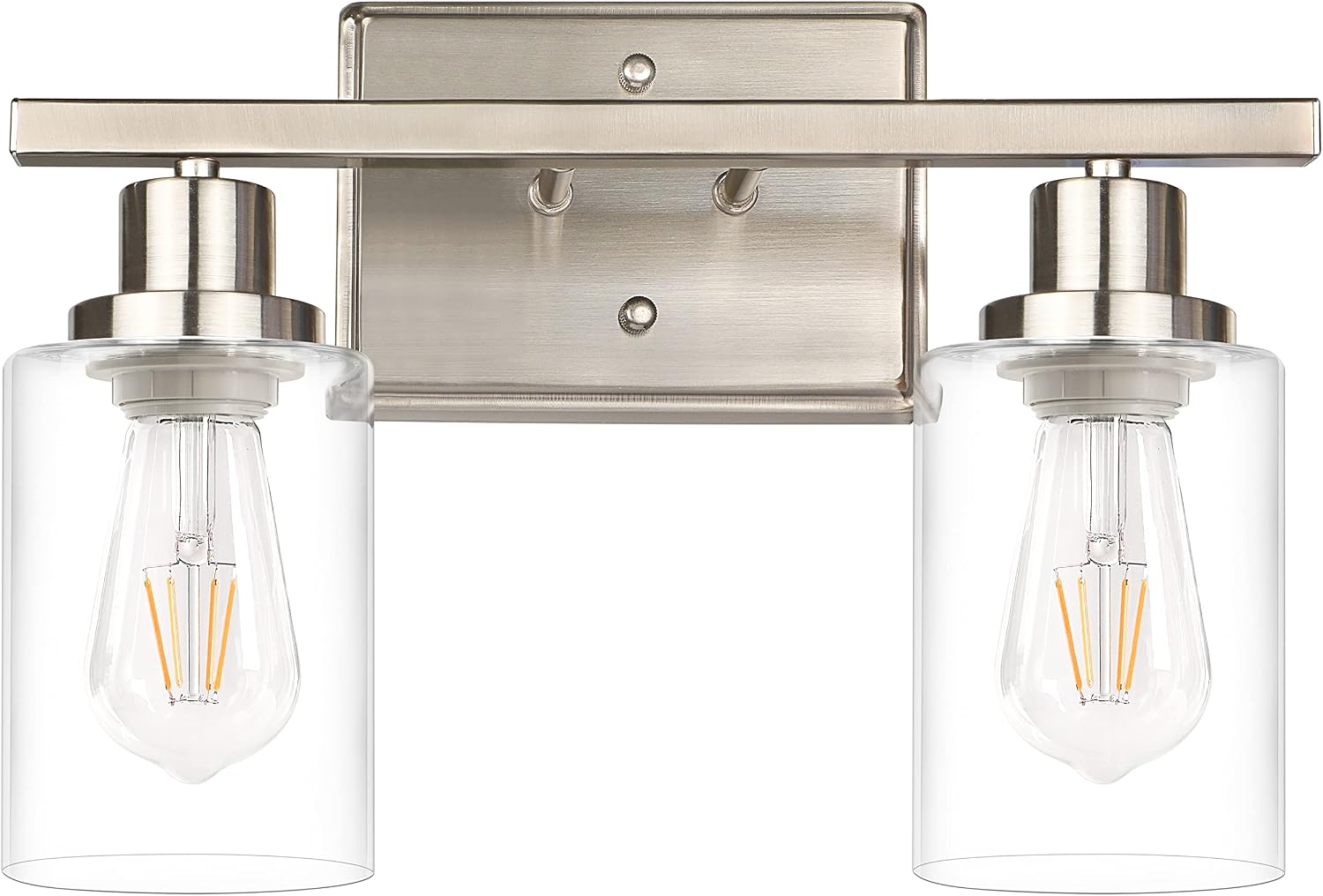Detalle de Ascher RJ-WR03 2-Light Wall Sconce with Clear Glass and Brushed Nickel