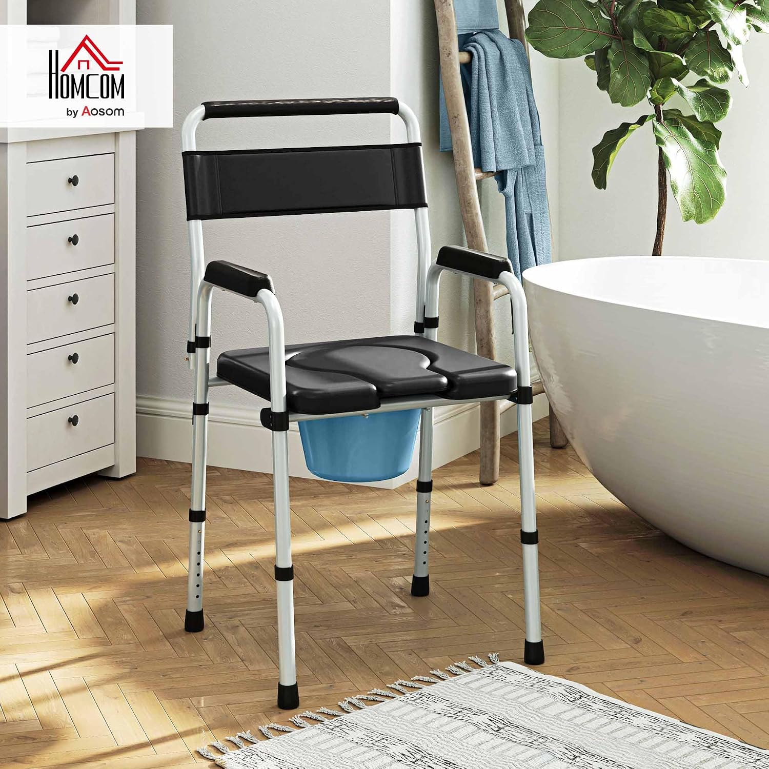Thumbnail 1 de HOMCOM Silla WC Plegable 150 kg