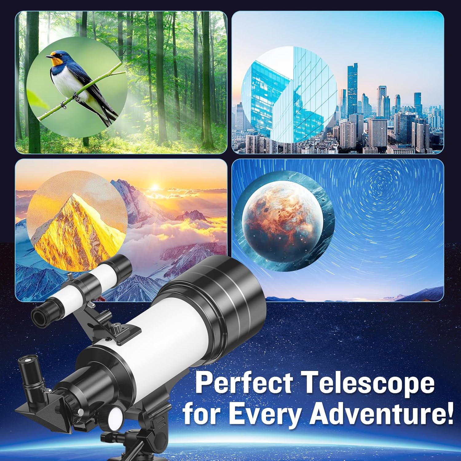 Detalle 2 de Astronomisches Teleskop Refraktor 70/300 mm von Xyvolve – ideal für Anfänger