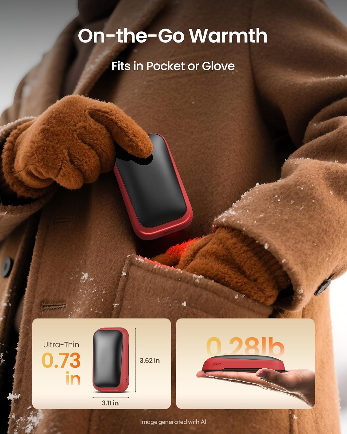 Thumbnail 4 de Gaiatop HW-07 Rechargeable Hand Warmers, Magnetic 2-Pack with 3 Heat Levels