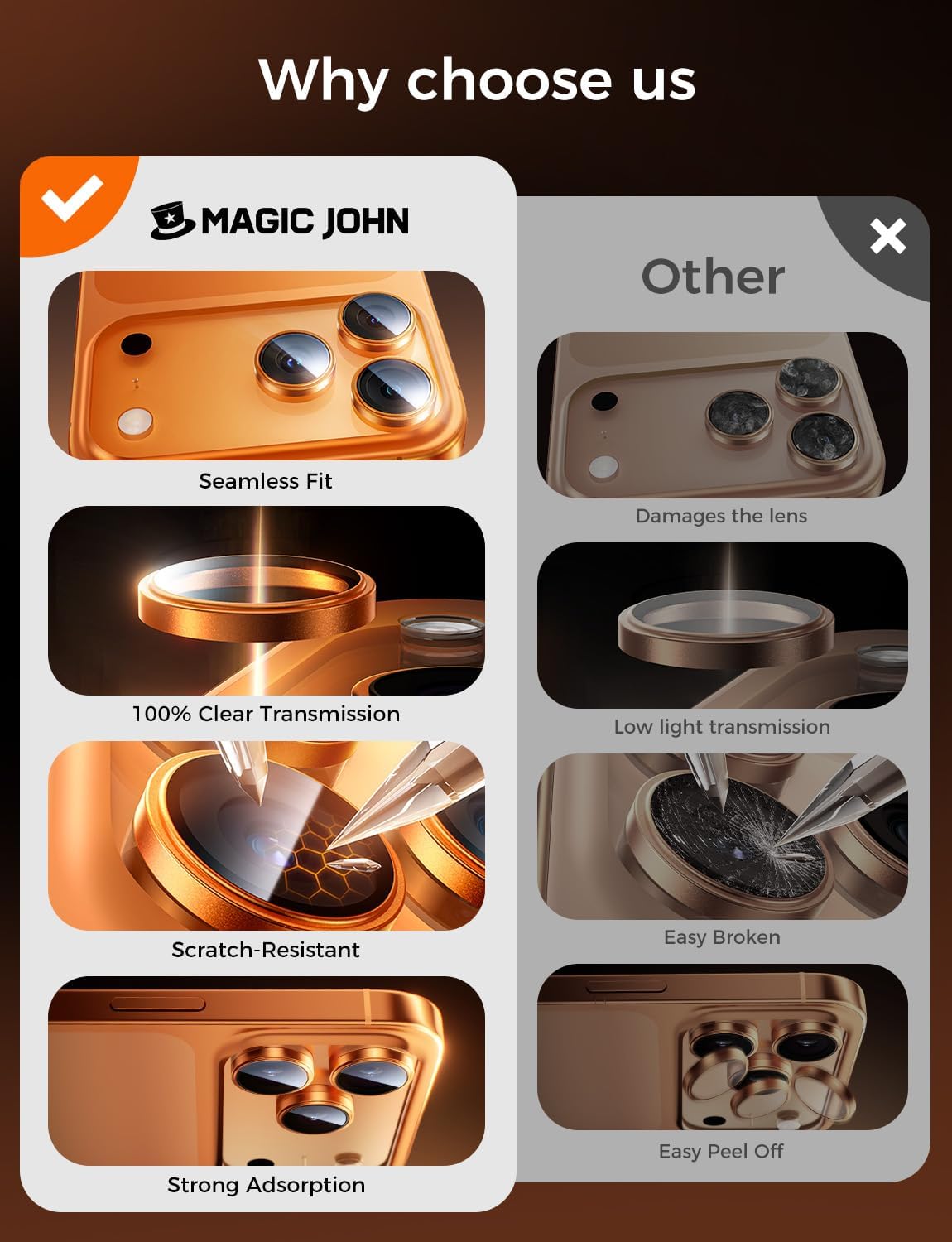 Thumbnail 5 de MAGIC JOHN iPhone 17 Pro Max Lens Protector 9H