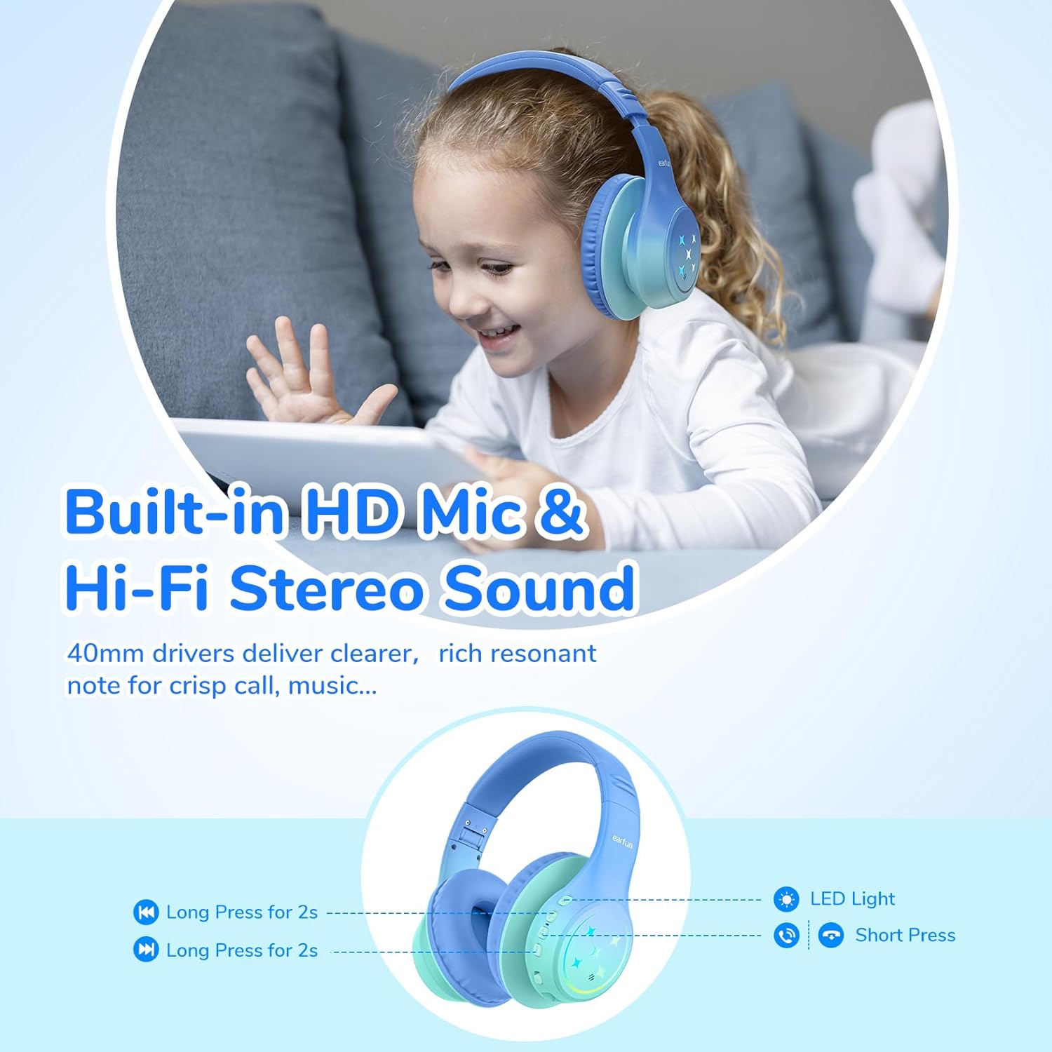 Thumbnail 3 de EarFun Kids Bluetooth Headphones 90H