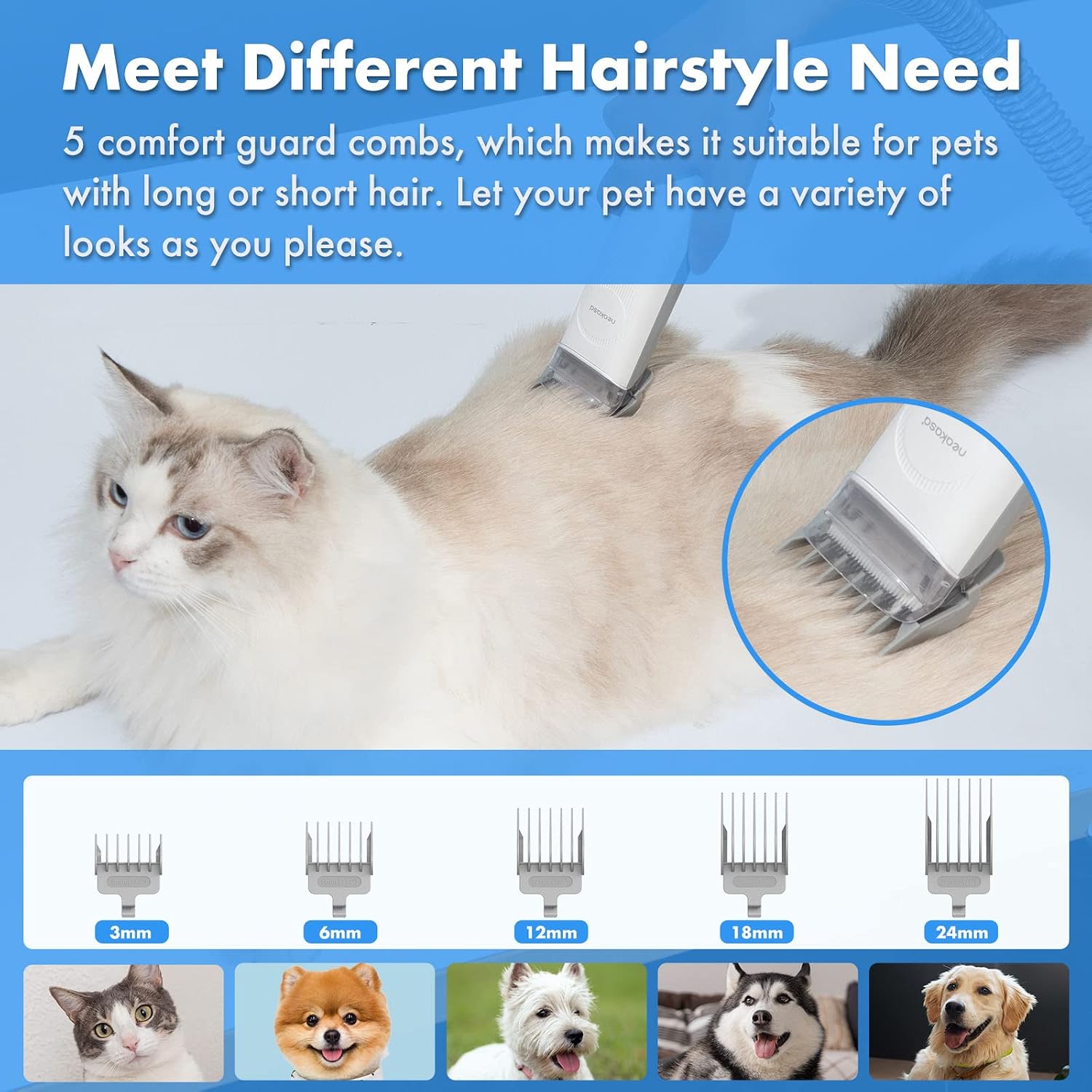 Thumbnail 6 de Neakasa P2 Pro Dog & Cat Grooming Kit: 15000 Pa Suction, 2L Dustbin, 5 Tools