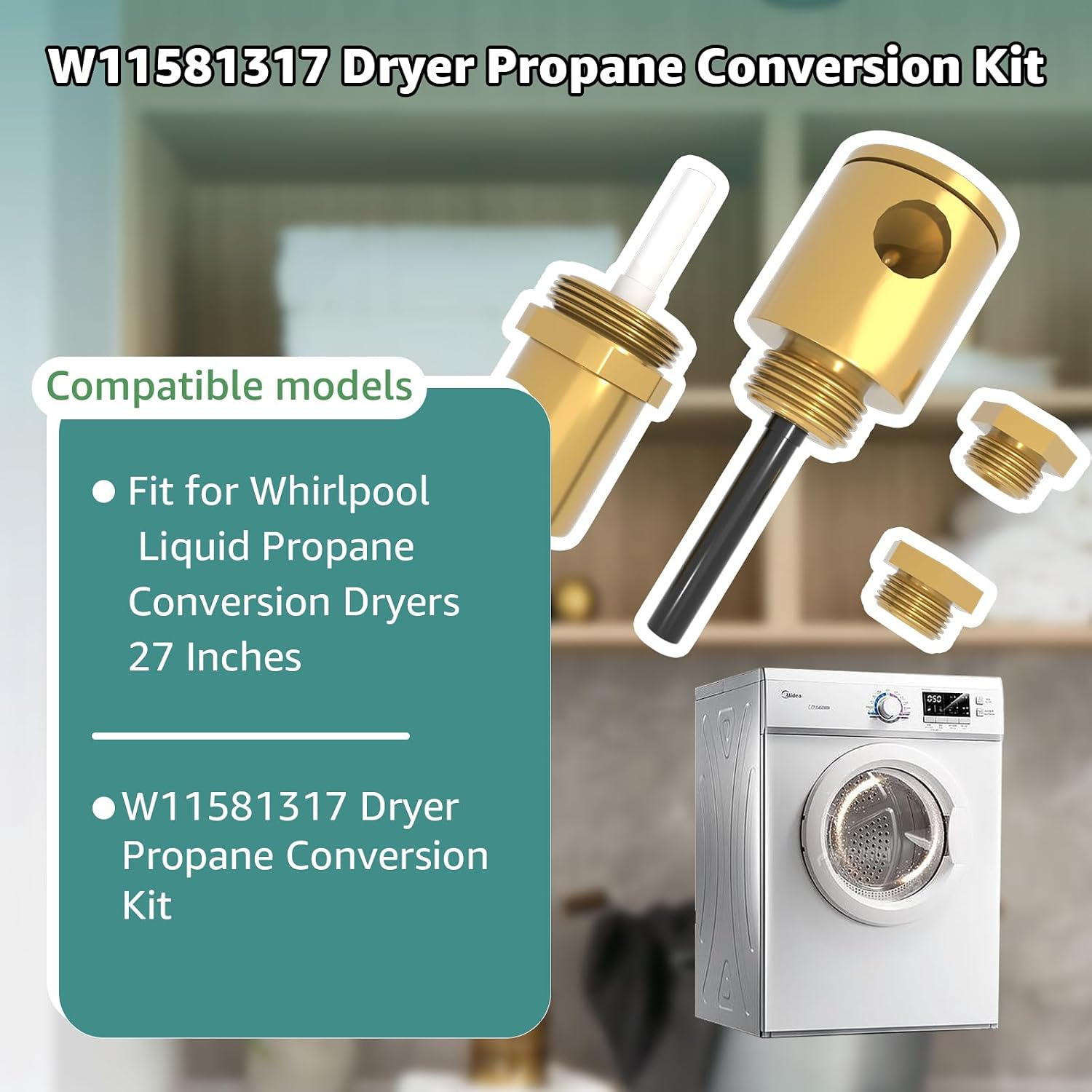 Detalle de Aomitop W11581317 Dryer Propane Conversion Kit for Whirlpool 27-Inch Dryers