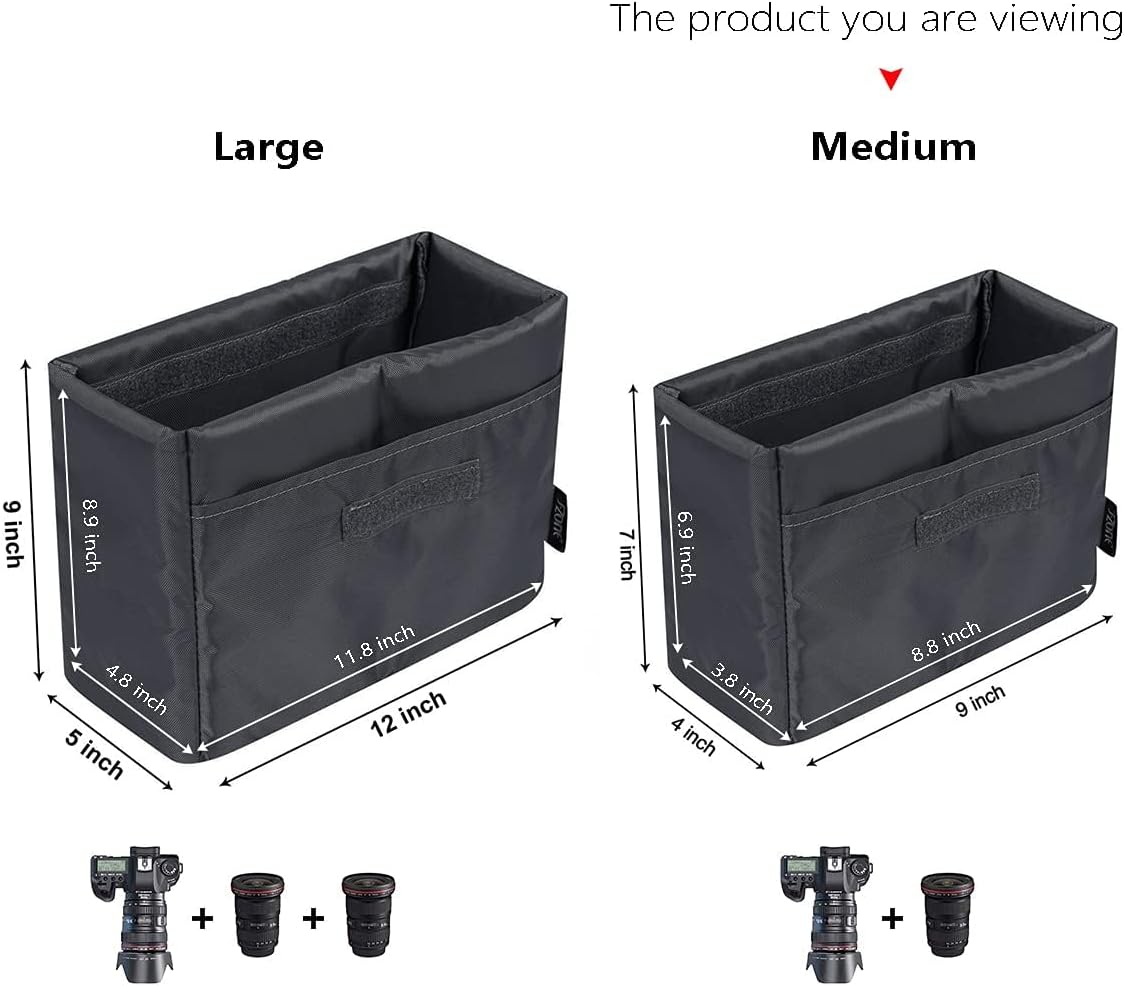 Detalle de S-ZONE custodia imbottita pieghevole impermeabile antiurto per fotocamera DSLR/SLR/TLR (grigio)