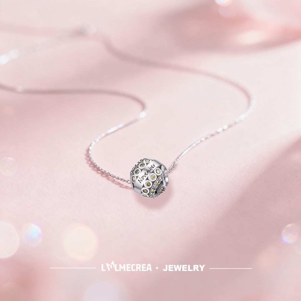 Thumbnail 5 de LMLMECREA Damen Geburtsstein Charm aus 925 Sterling Silber (November) für Europäische Armbänder