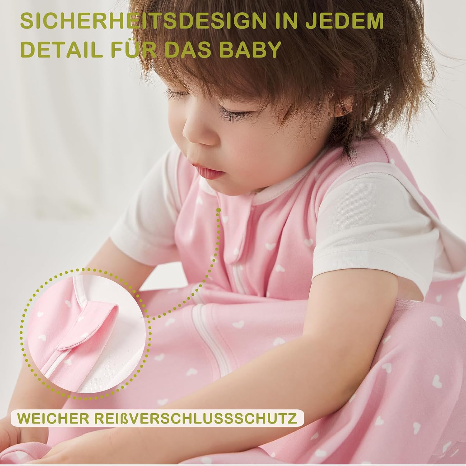 Detalle de Nivolltha 2er Pack Baby Schlafsack 1.0 TOG – 100% Baumwolle, Frühling/Herbst, Größe S
