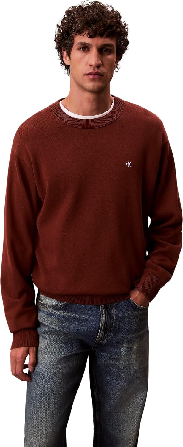 Detalle de Calvin Klein Pull Homme Cotton Relaxed avec Col Ras-du-Cou
