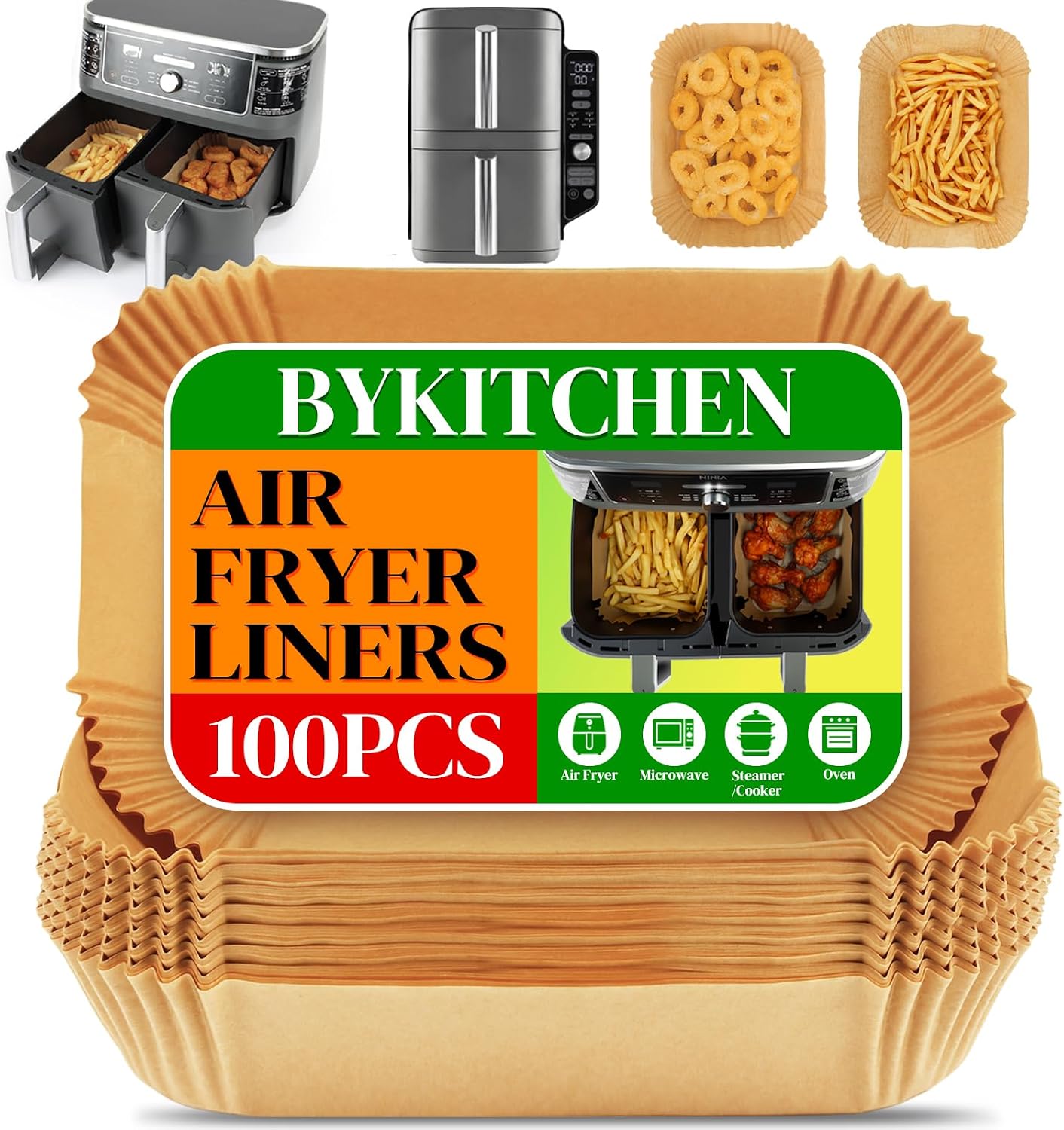 Detalle de BYKITCHEN Air Fryer Liners 100pcs