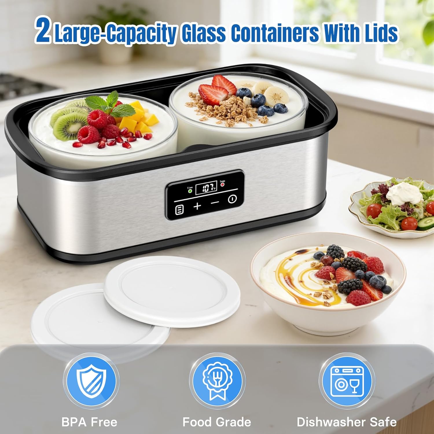 Detalle de Yogurt Maker Probiotic 68–127℉ Two Containers