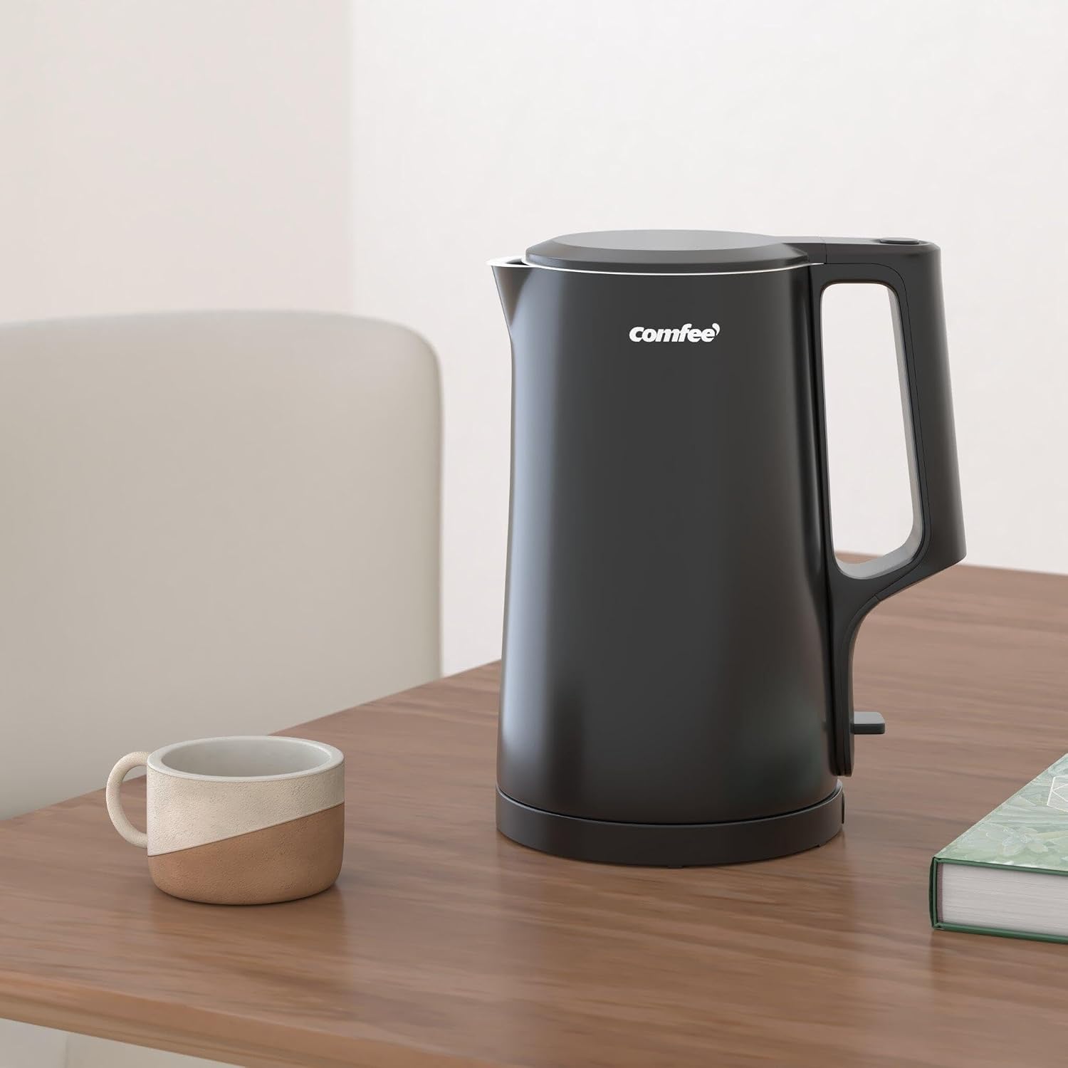 Thumbnail 1 de COMFEE' 1.7L Double-Wall Electric Tea Kettle (Stainless Steel Interior) with Auto-Off & Boil-Dry Protection, 1500W