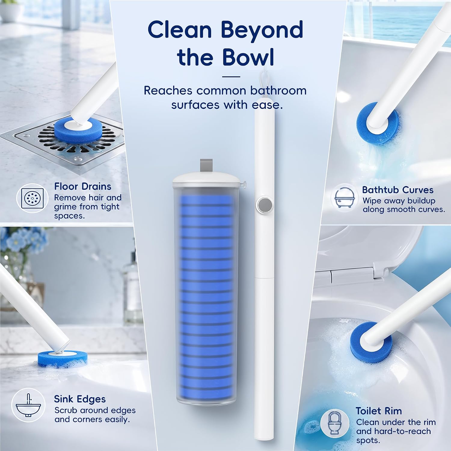 Detalle 2 de LEGUO Toilet Bowl Cleaning Wand with 18 Refills