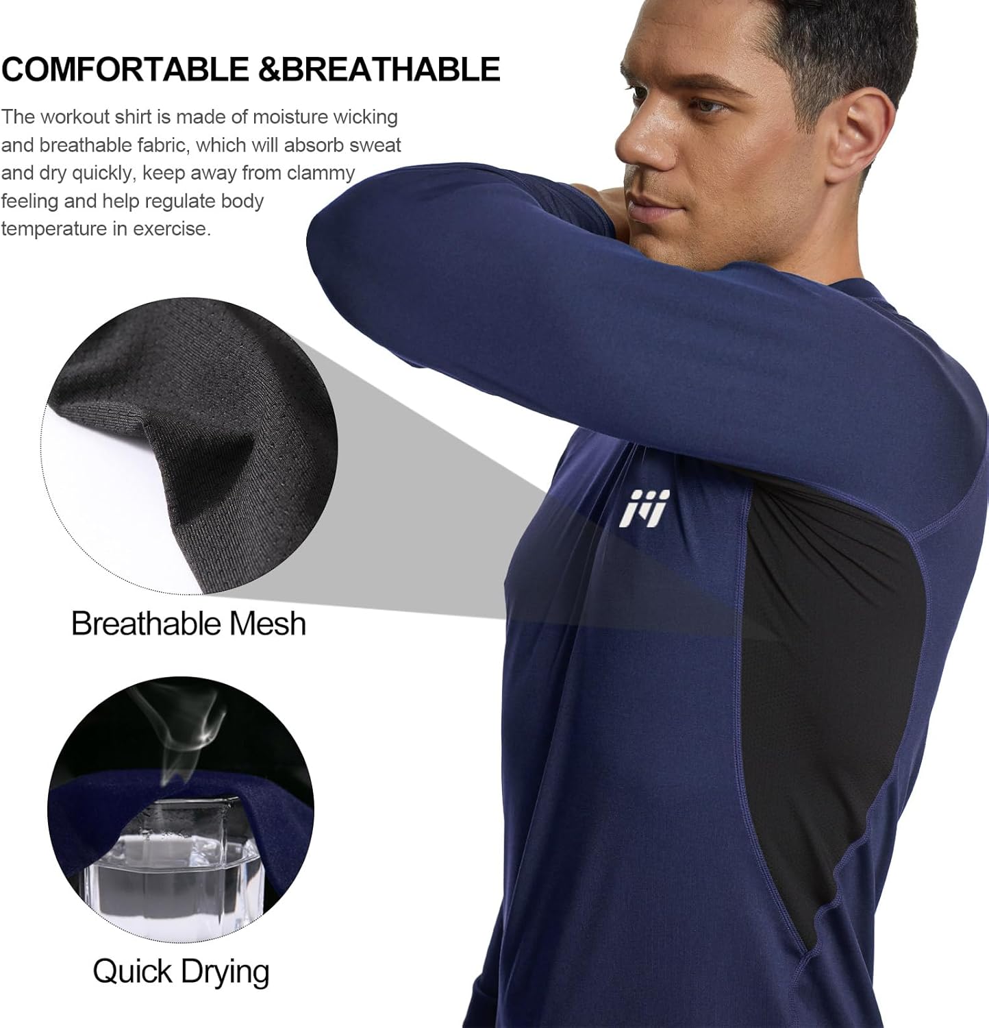 Detalle de MEETWEE Men’s Thermal Underwear Set – Winter Long Sleeve Base Layer for Active Outdoor Workouts