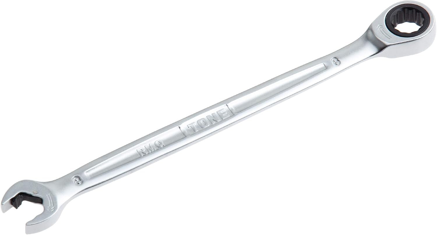 Detalle 1 de トネ(TONE) RMQ-08 クイックラチェットめがねレンチ 二面幅8mm・薄形ストレート