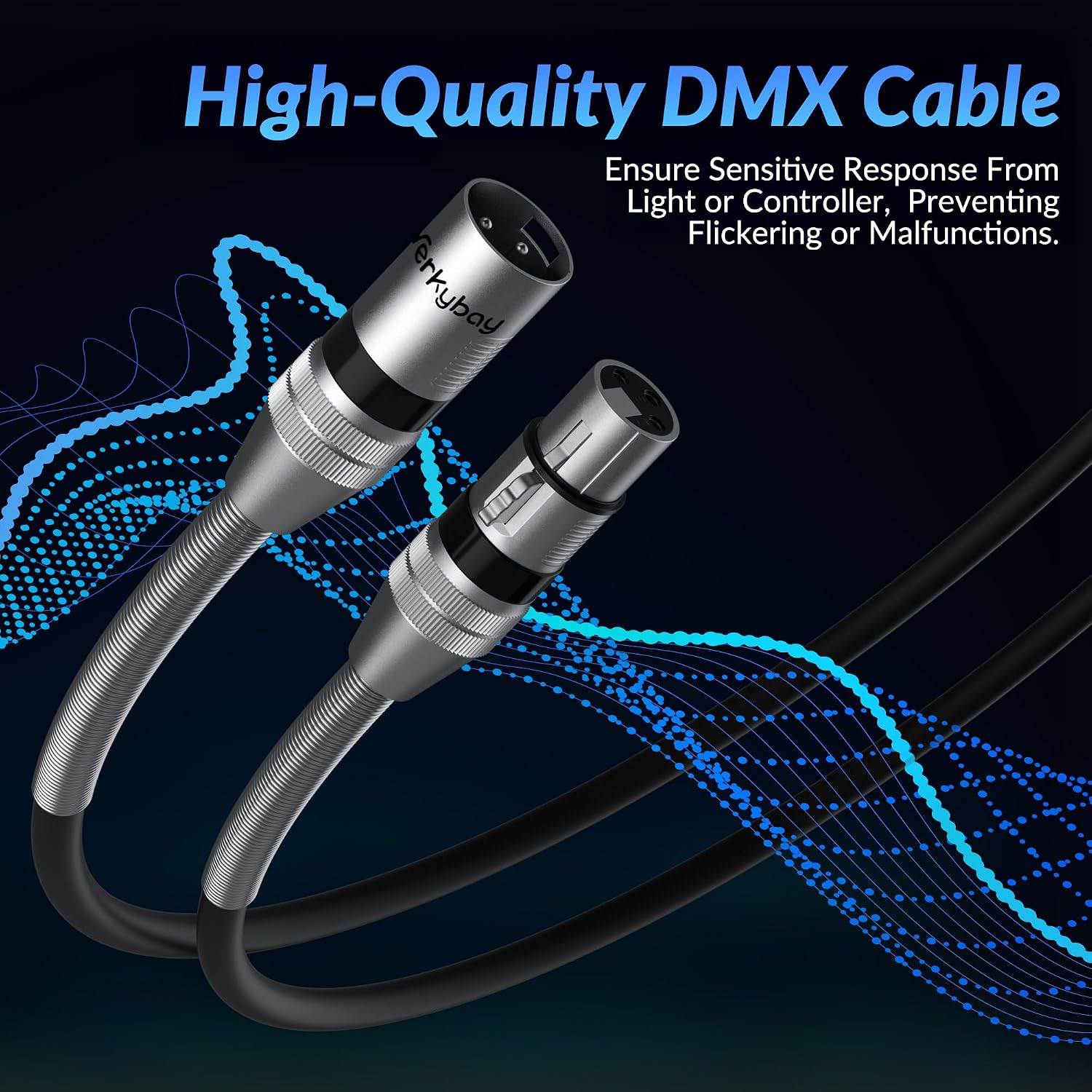Thumbnail 4 de Werkybay DMX Kabel 2 m: 3-Pin XLR-Stecker auf Buchse, 110 Ohm, SR-Struktur