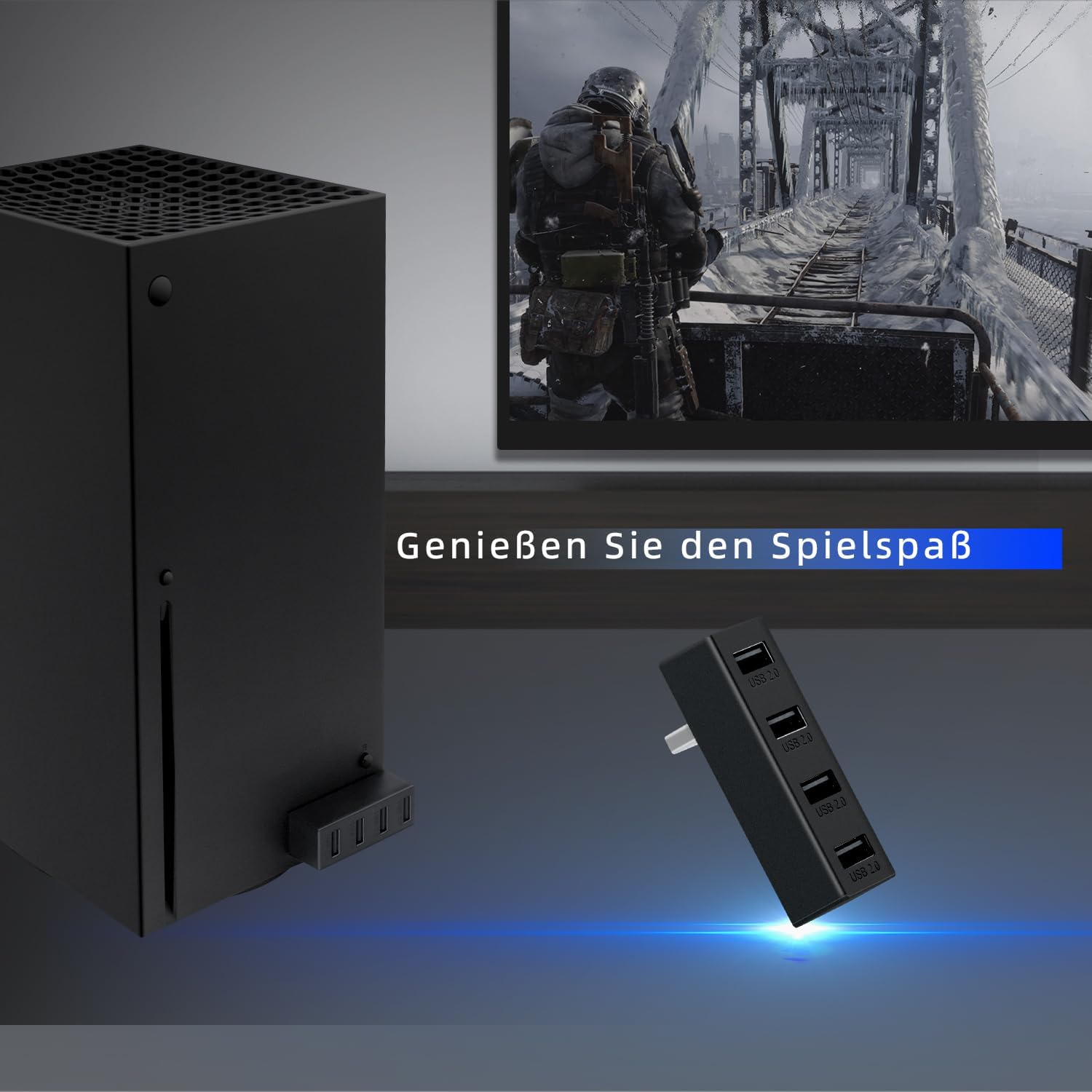 Detalle de Mcbazel 4 Ports USB Erweiterung für Xbox Series X/S – USB 2.0 Hub Hochgeschwindigkeits Adapter